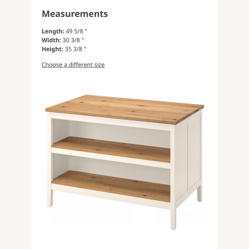 Used IKEA White Wood Kitchen Island for sale on AptDeco