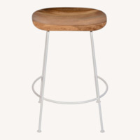 West Elm White Wood Stools