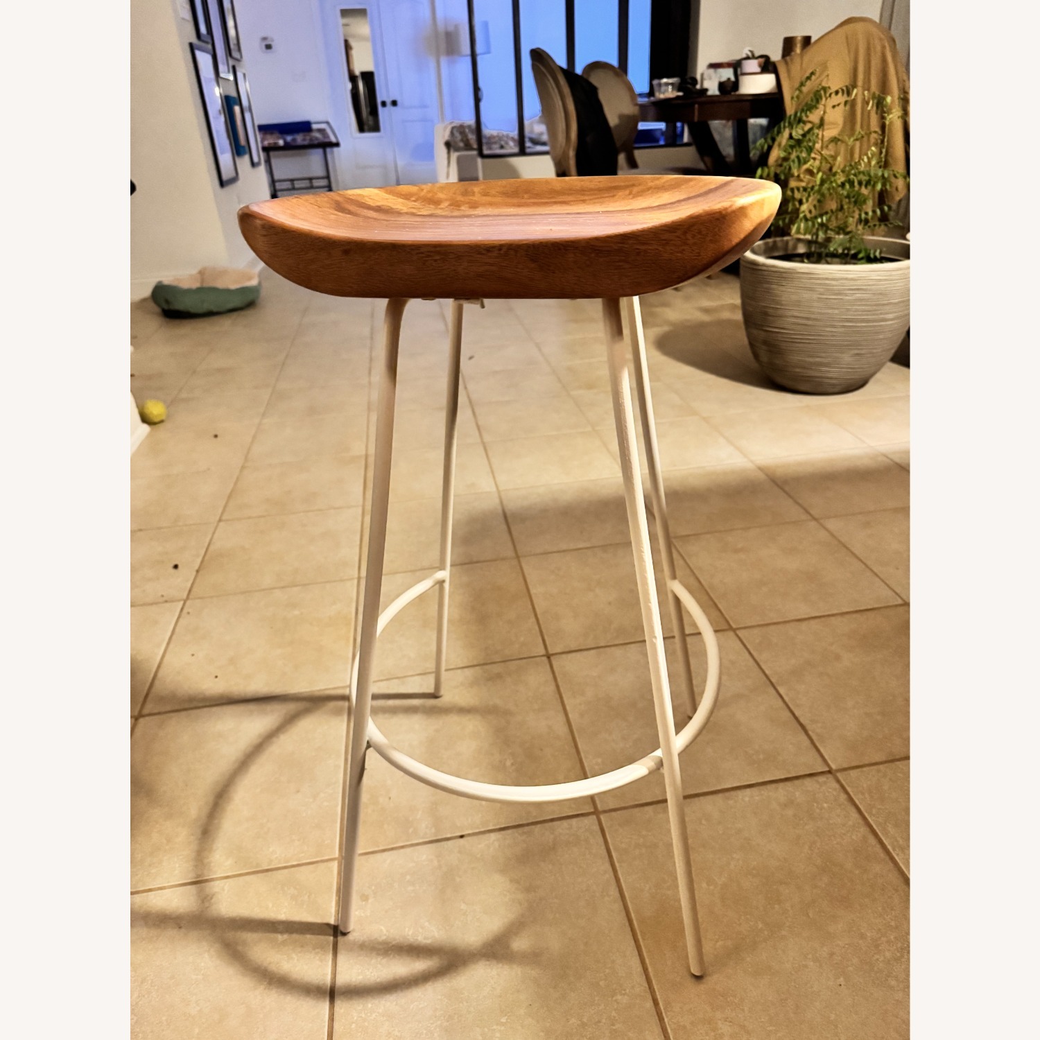 West Elm White Wood Stools - image-3