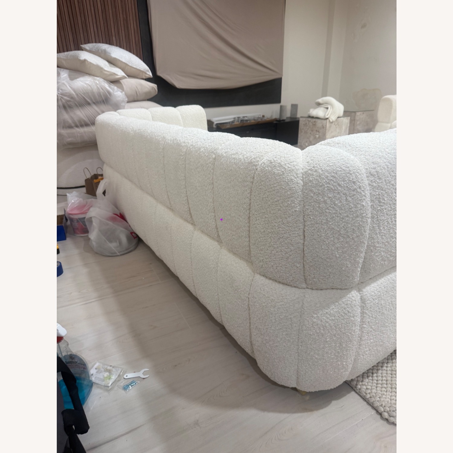 Wayfair White Boucle 2 Piece Sectional - image-3