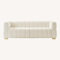 Wayfair White Boucle 2 Piece Sectional