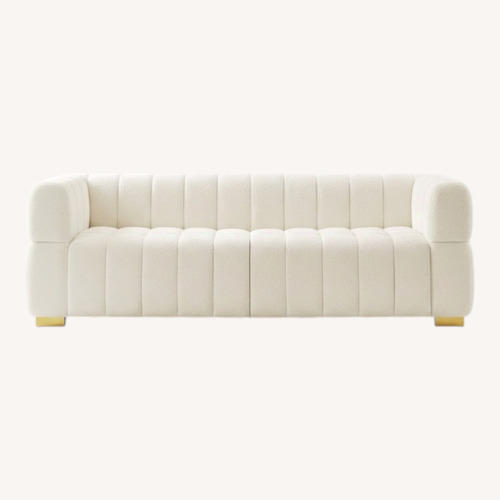 Used Wayfair White Boucle 2 Piece Sectional for sale on AptDeco