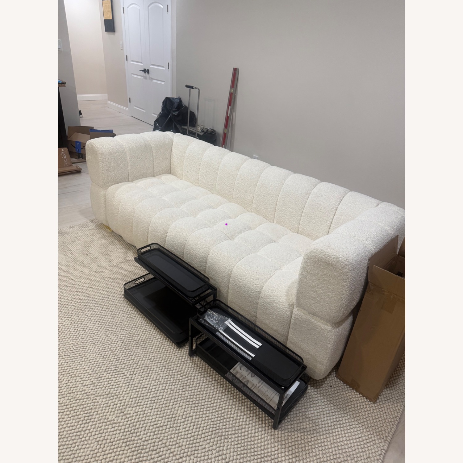 Wayfair White Boucle 2 Piece Sectional - image-1