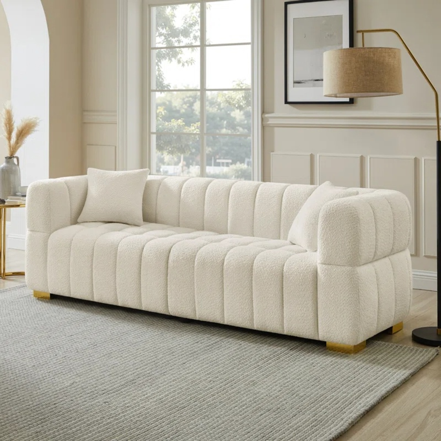 Wayfair White Boucle 2 Piece Sectional - image-5