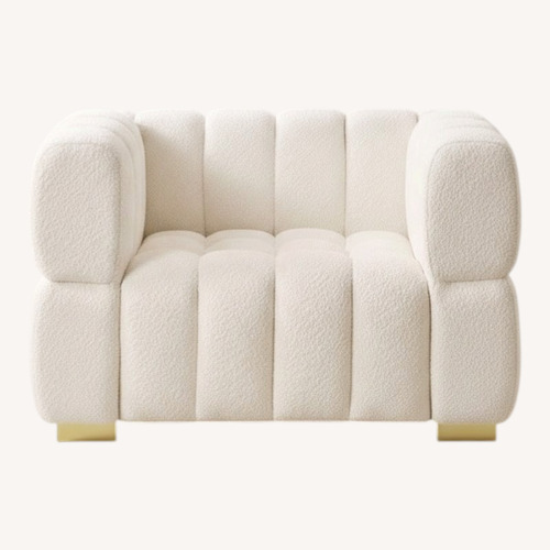 Used Wayfair Mercer 41 White Boucle Accent Chair for sale on AptDeco