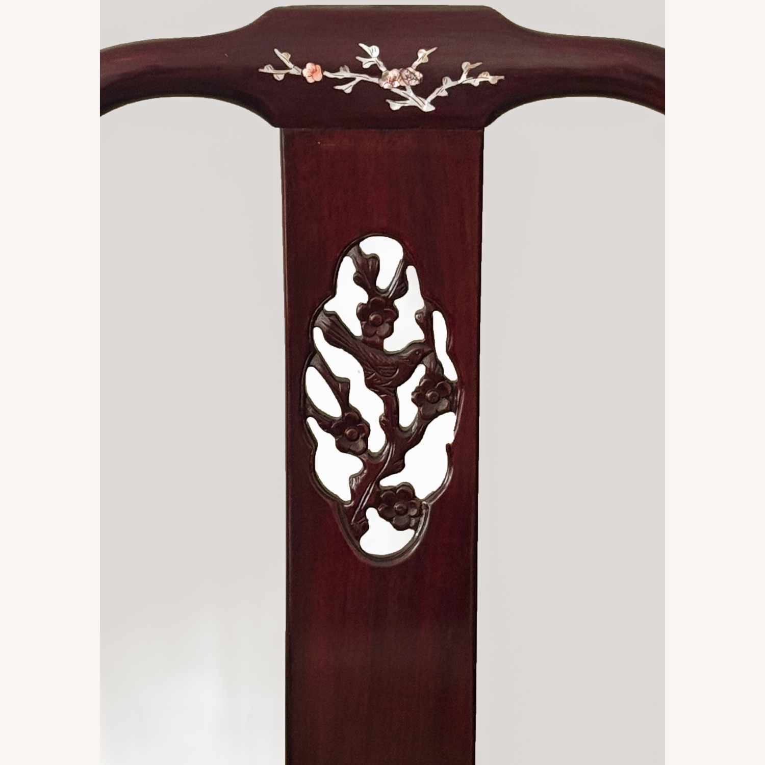 Asian Hand-Carved Hardwood Dining Table Set - image-8