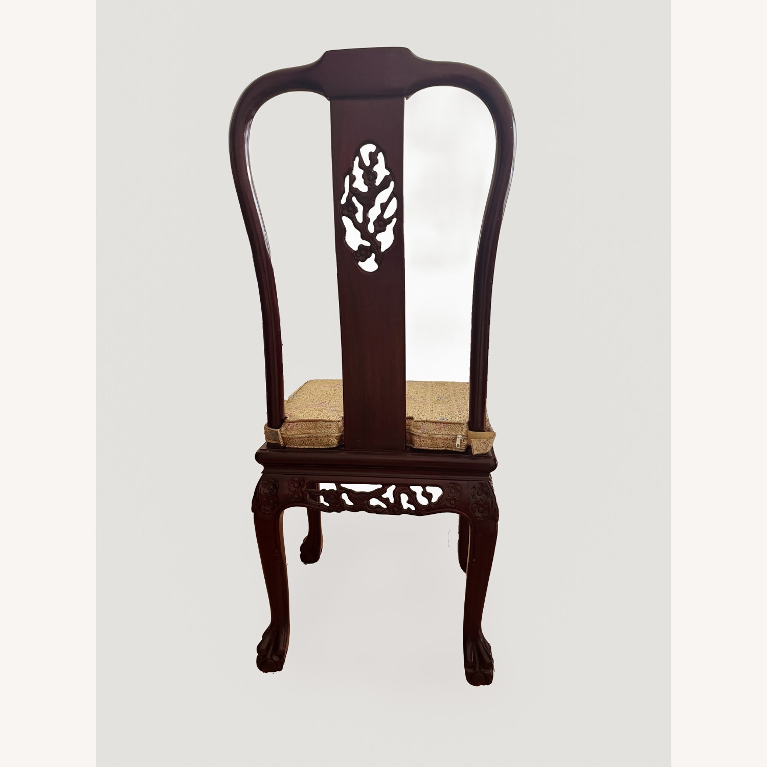 Asian Hand-Carved Hardwood Dining Table Set - image-7