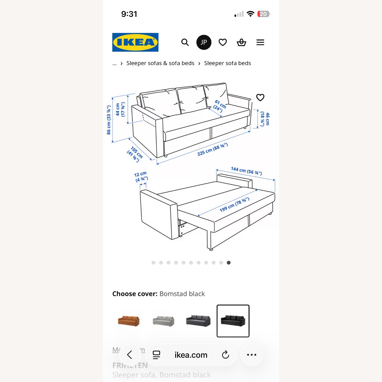IKEA Friheten Leather Sofa Bed  - image-3
