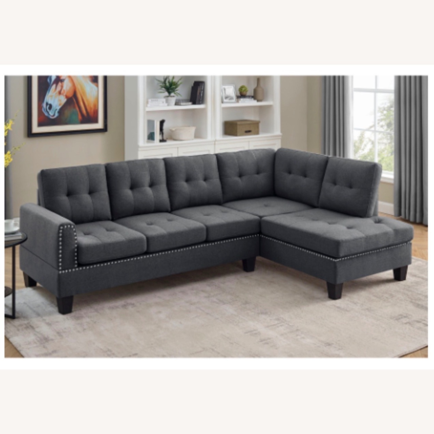 Wayfair Dark Gray Fabric Chaise Lounge - image-3
