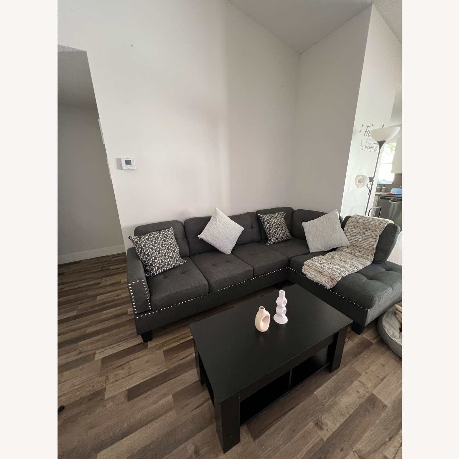 Wayfair Dark Gray Fabric Chaise Lounge - image-1