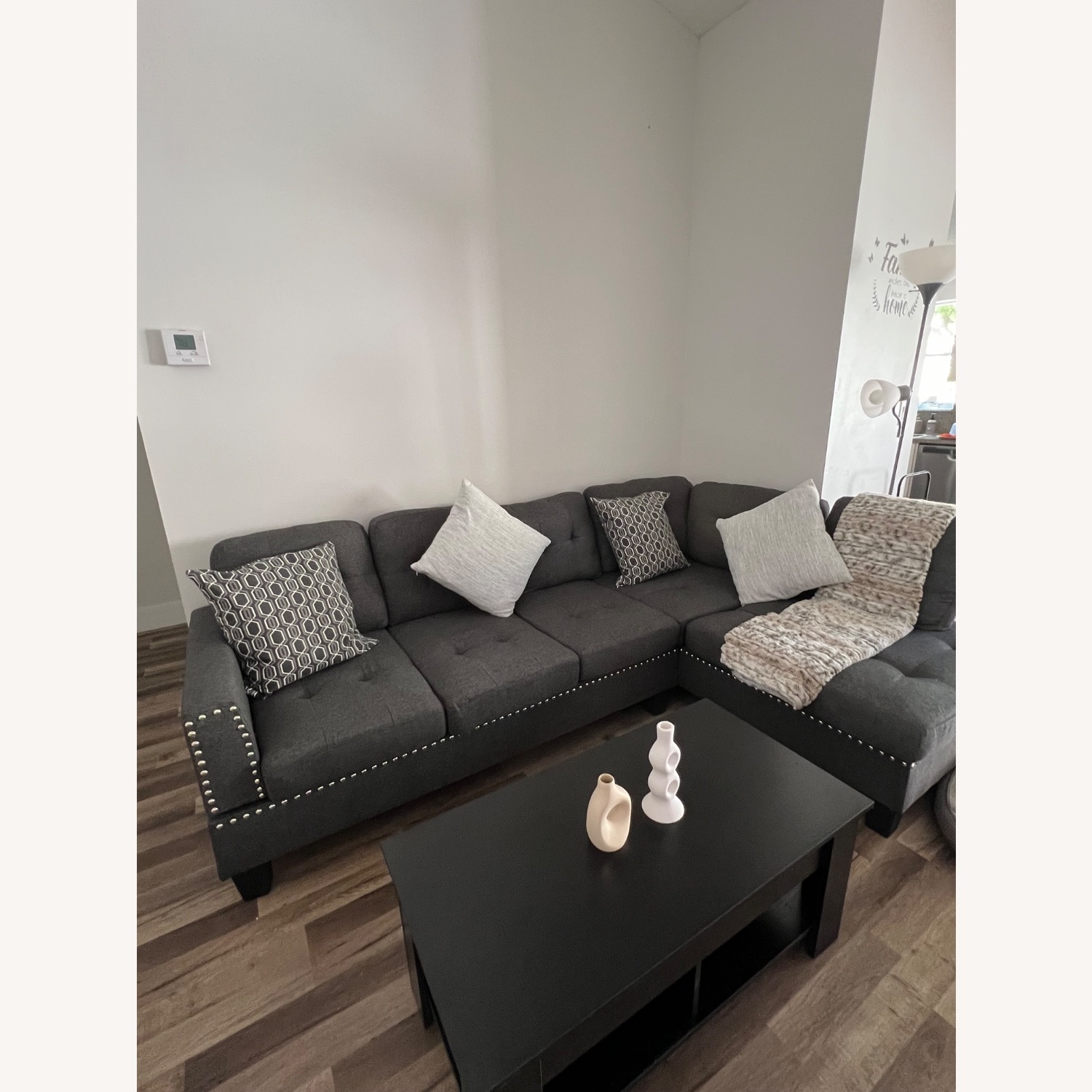 Wayfair Dark Gray Fabric Chaise Lounge - image-2