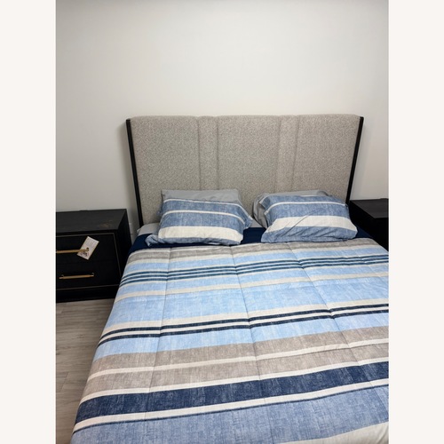 Used Rooms To Go Light Gray King Bed for sale on AptDeco
