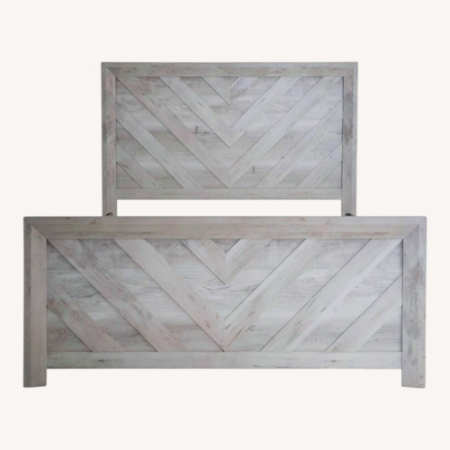 Used Bob's Discount Furniture Light Gray Queen Bed for sale on AptDeco