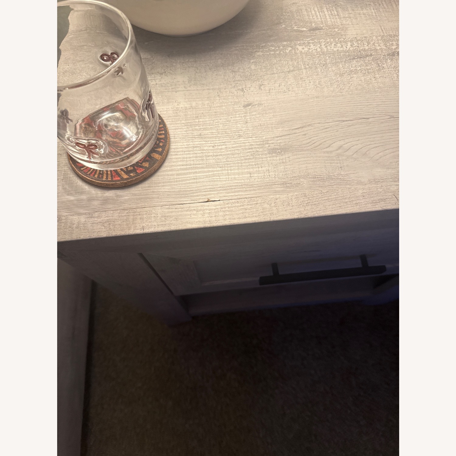 Bob's Discount Furniture Calvin White Light Gray Nightstand - image-4