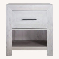 Bob's Discount Furniture Calvin White Light Gray Nightstand
