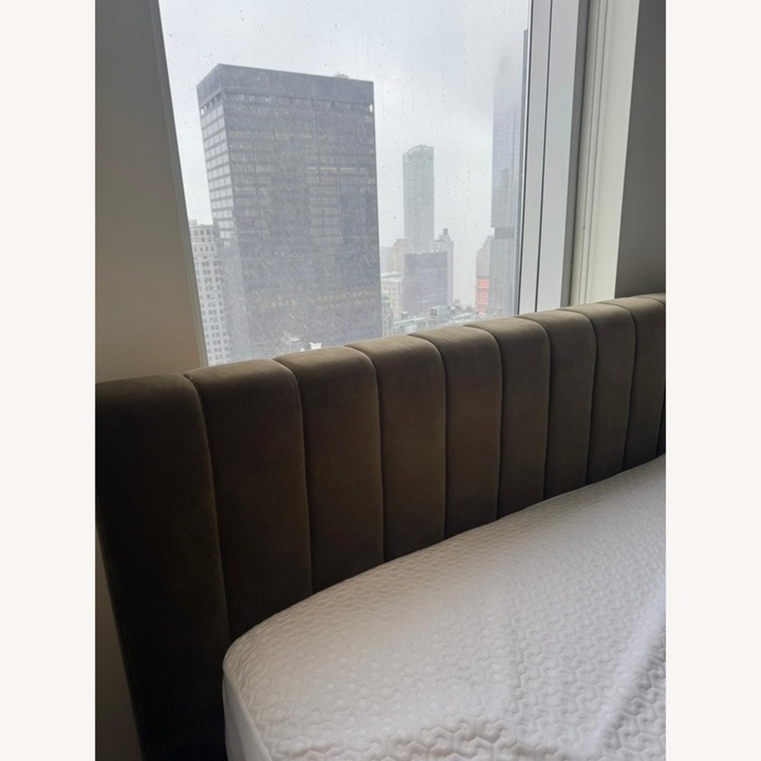 CB2 Green Velvet King Bed - image-2