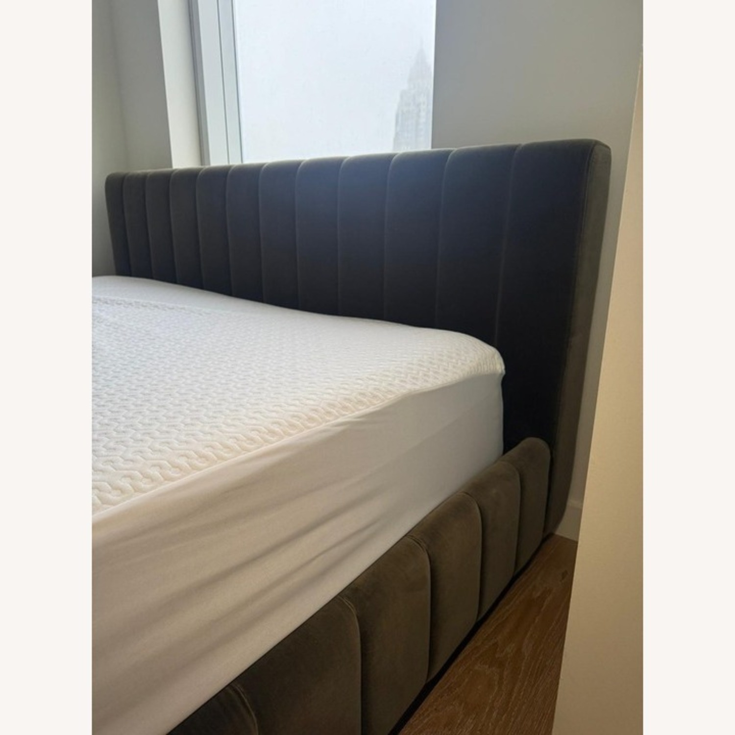 CB2 Green Velvet King Bed - image-3