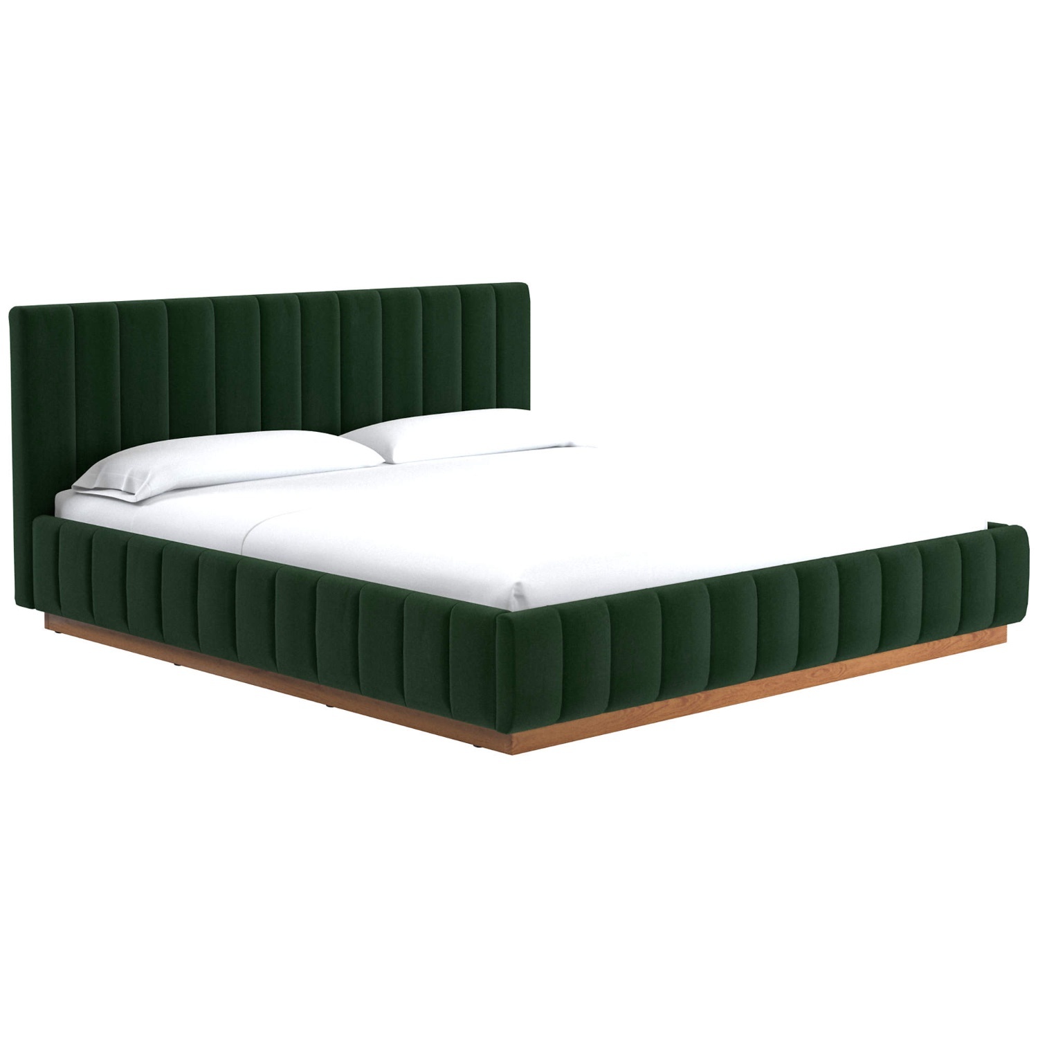 CB2 Green Velvet King Bed - image-5