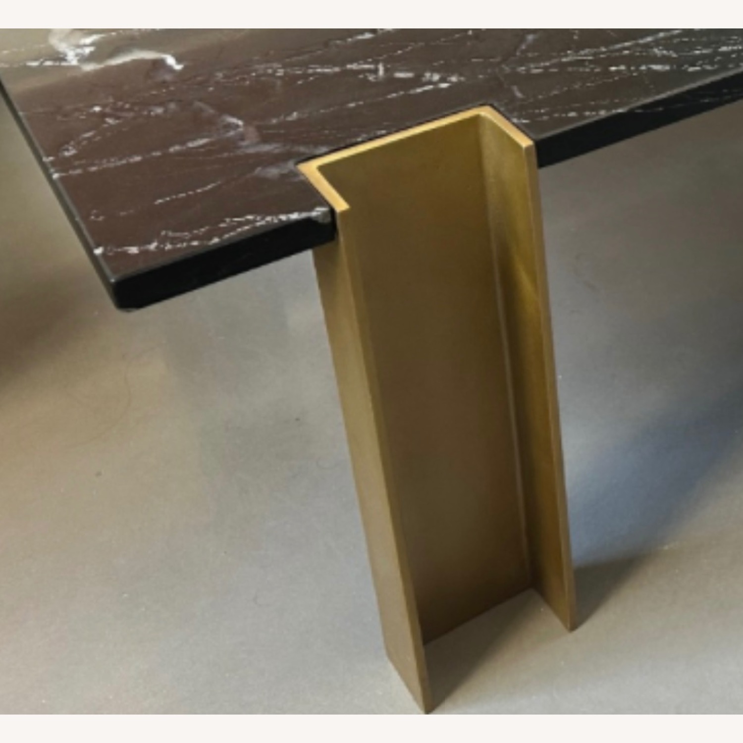 CB2 Alcide Rectangular Marble and Brass Coffee Table - image-3