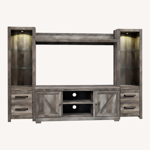 Used Wynnlow 4-Piece Entertainment Center with TV Stand for sale on AptDeco