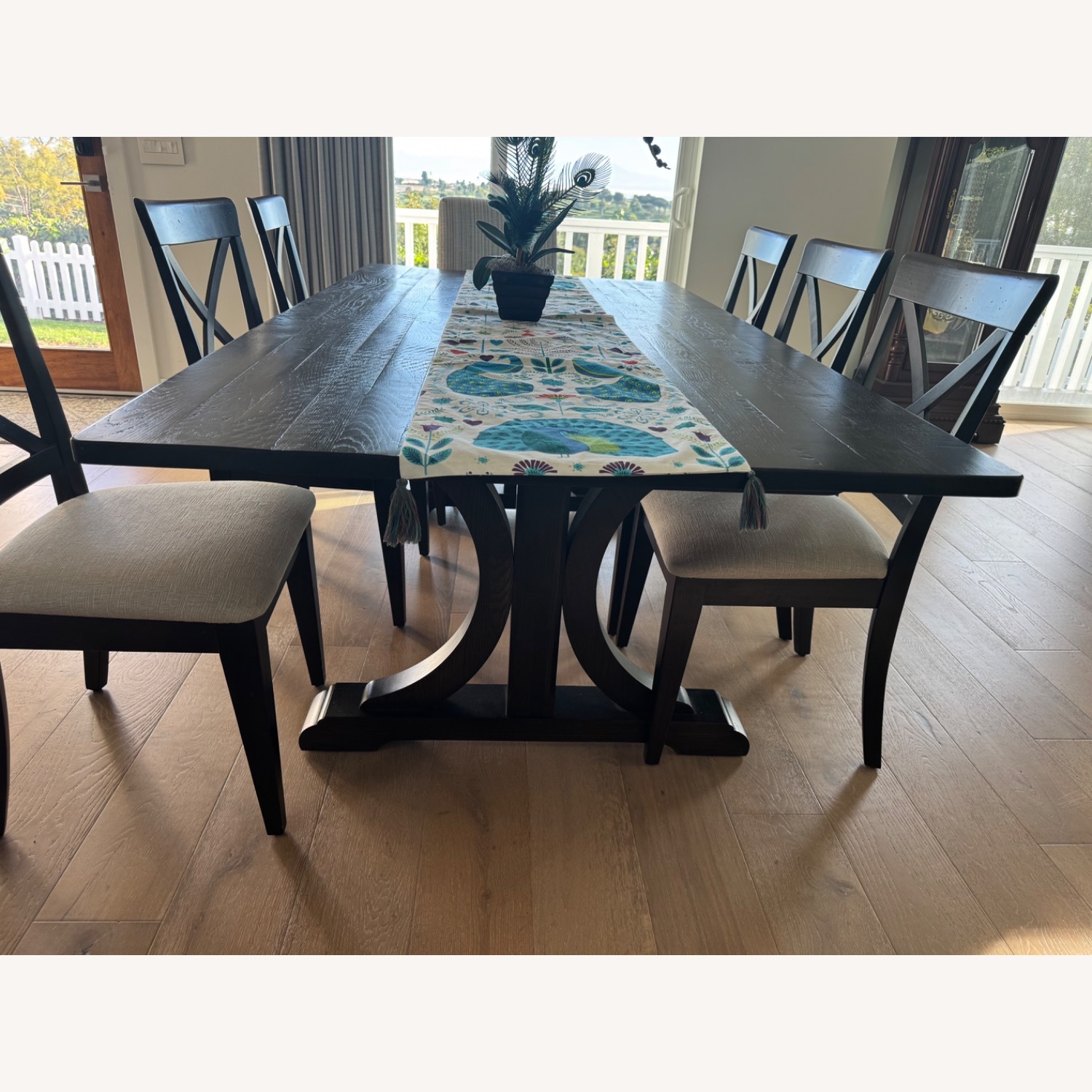Ethan Allen Black Wood Dining Table - image-2