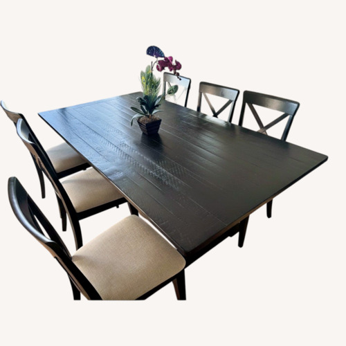 Used Ethan Allen Black Wood Dining Table for sale on AptDeco