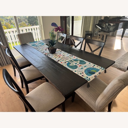Used Ethan Allen Black Wood Dining Table for sale on AptDeco