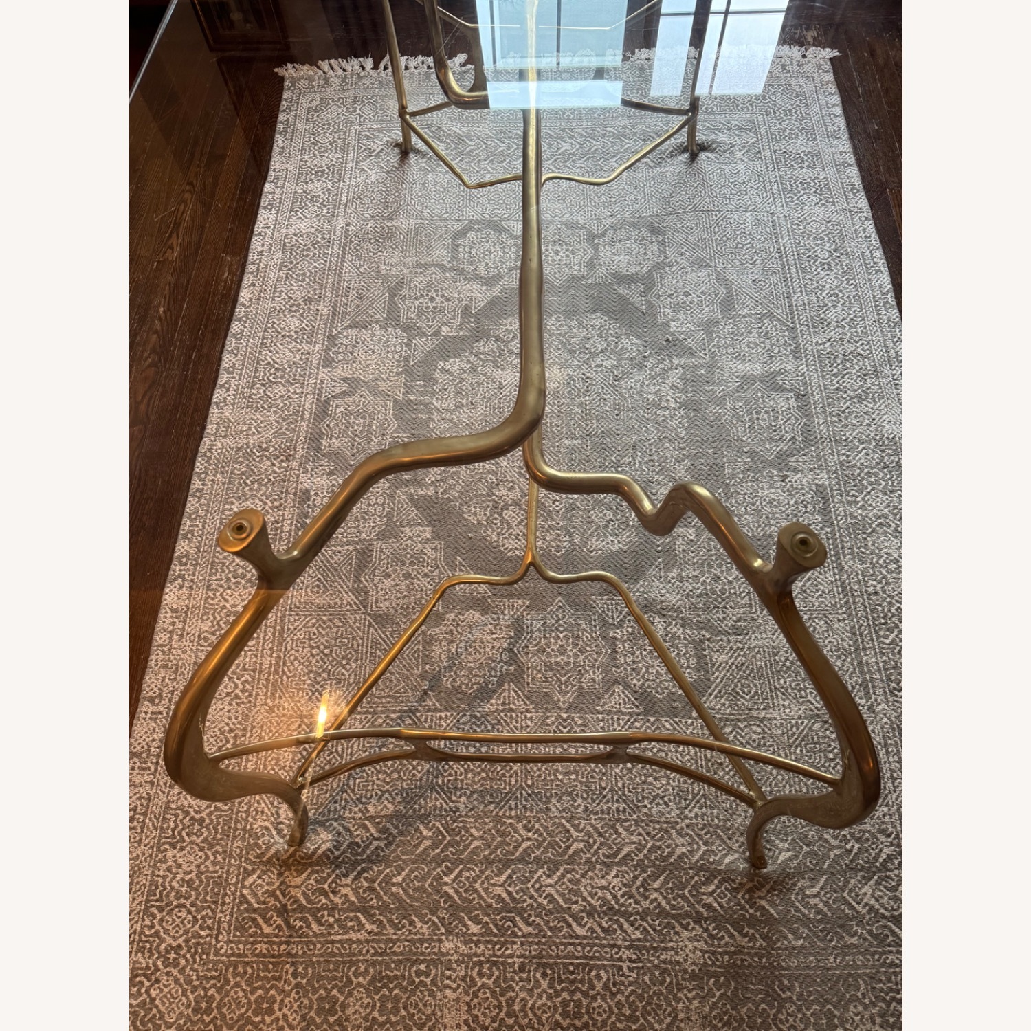 Organic Modernism Brass & Glass Dining Table - image-4