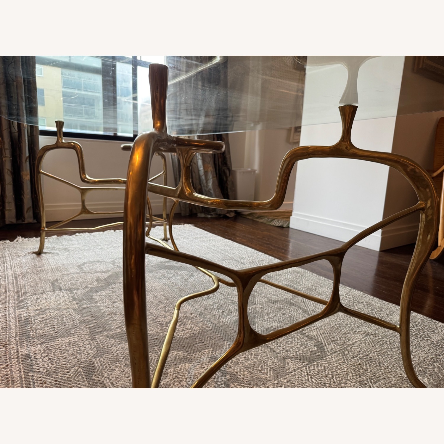 Organic Modernism Brass & Glass Dining Table - image-5