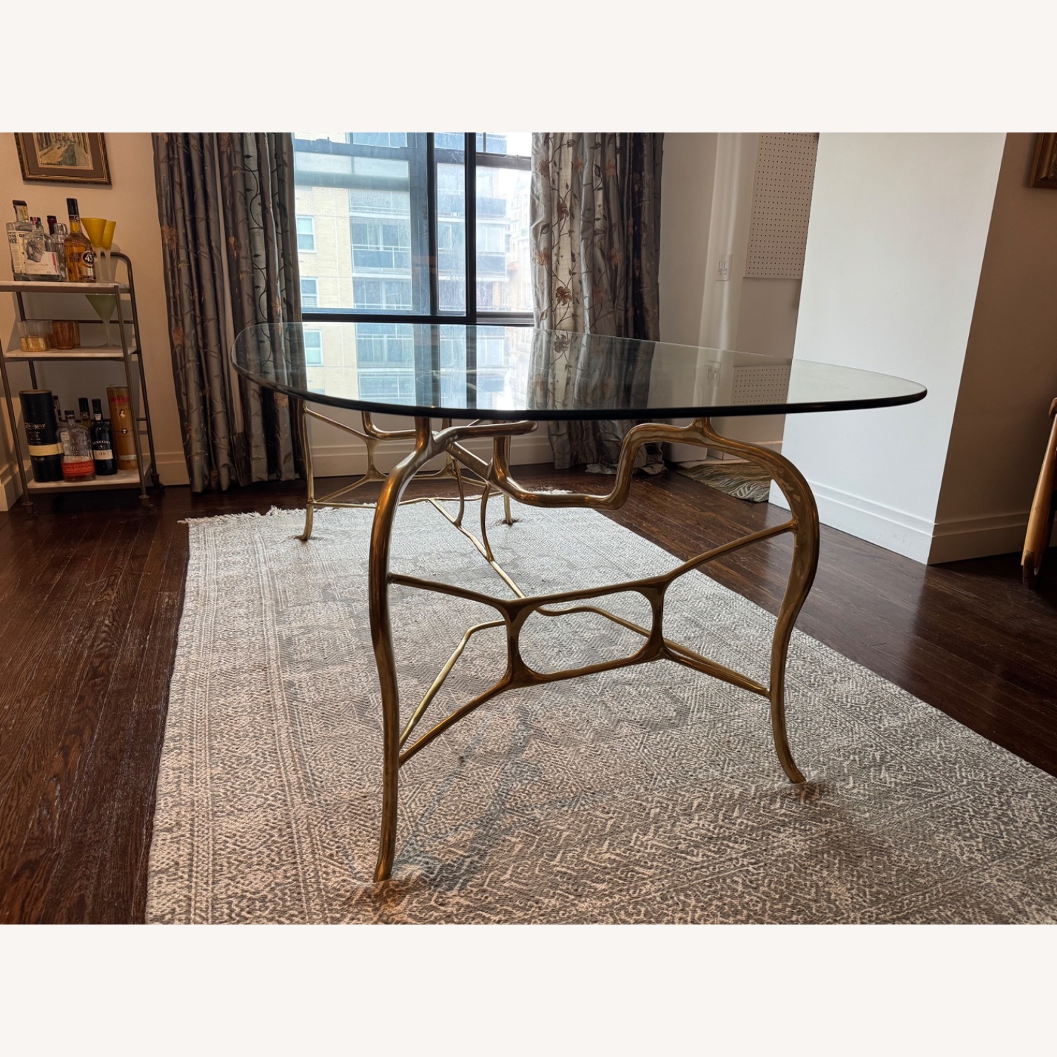 Organic Modernism Brass & Glass Dining Table - image-2
