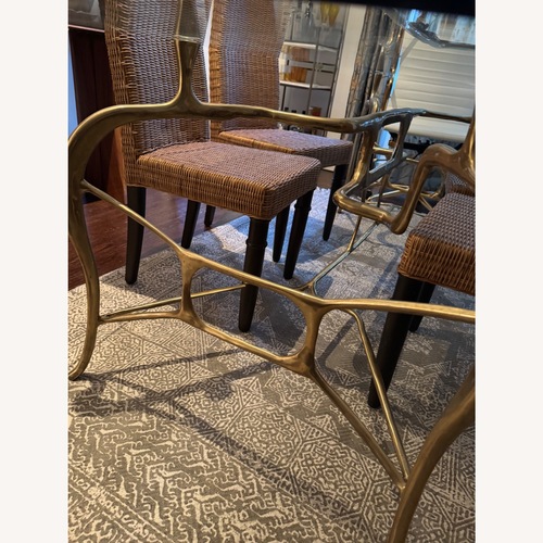 Used Organic Modernism Brass & Glass Dining Table for sale on AptDeco