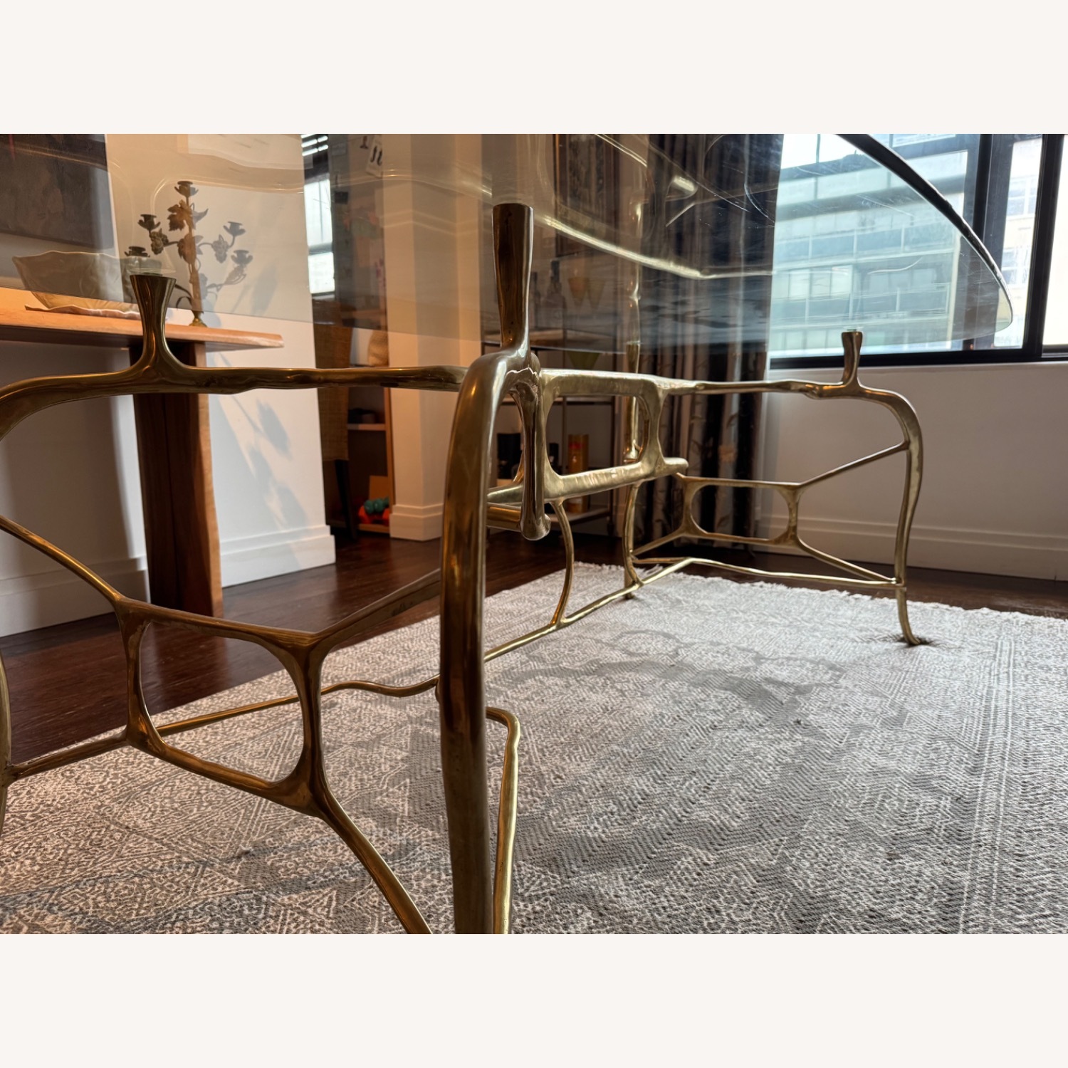 Organic Modernism Brass & Glass Dining Table - image-6