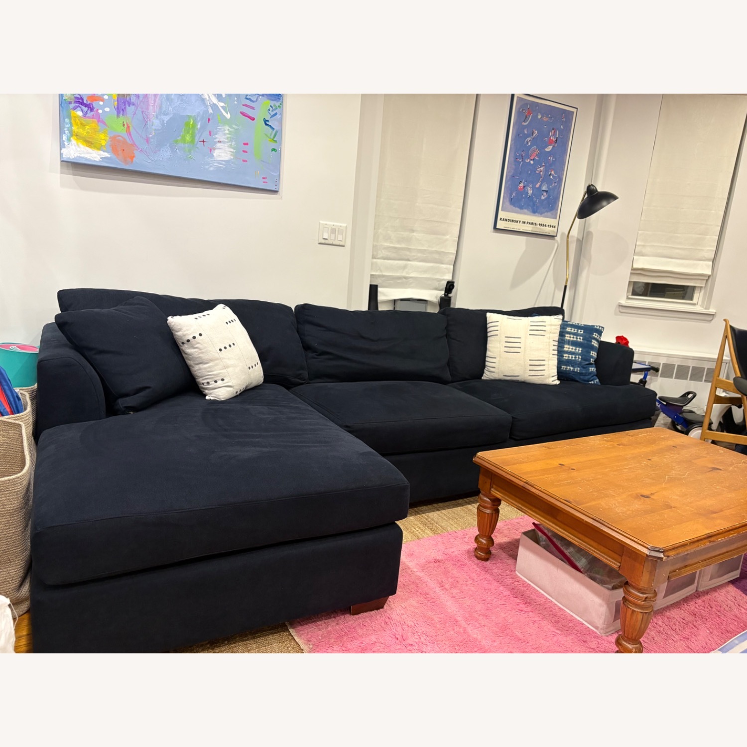 Jennifer Convertibles Blue 2 Piece Sectional - image-3