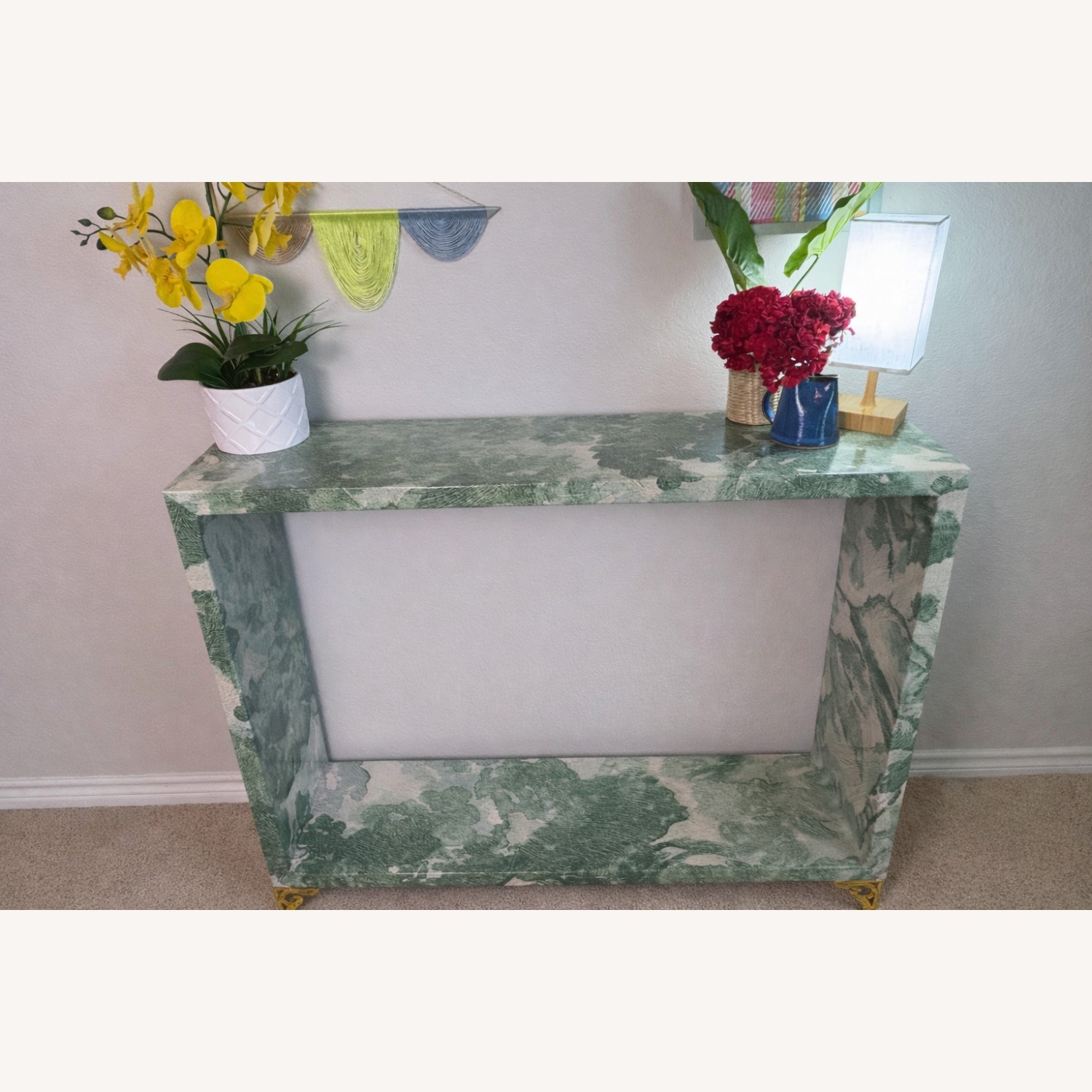 Green Baroque Woodlands & Birds Scene Table - image-6