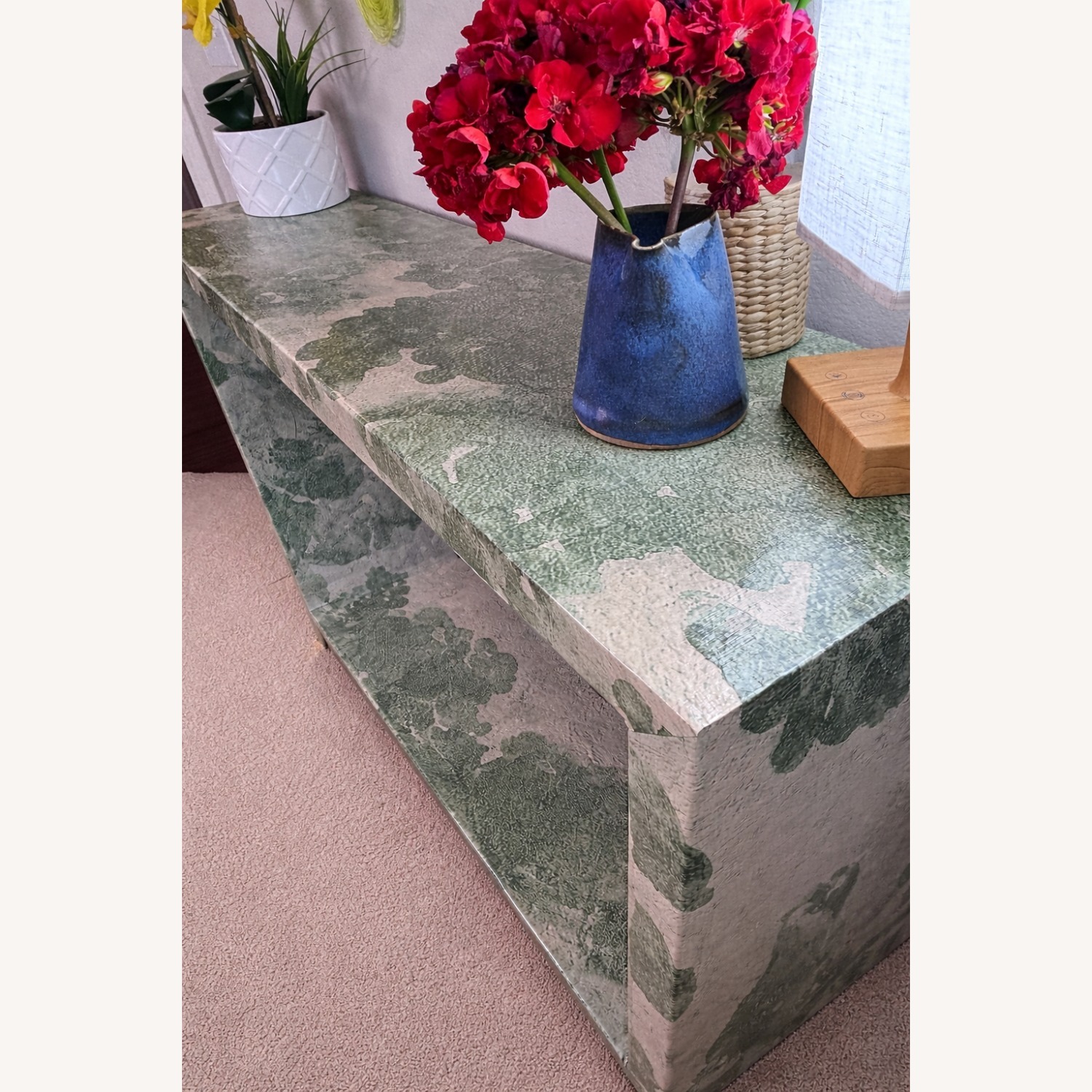 Green Baroque Woodlands & Birds Scene Table - image-12