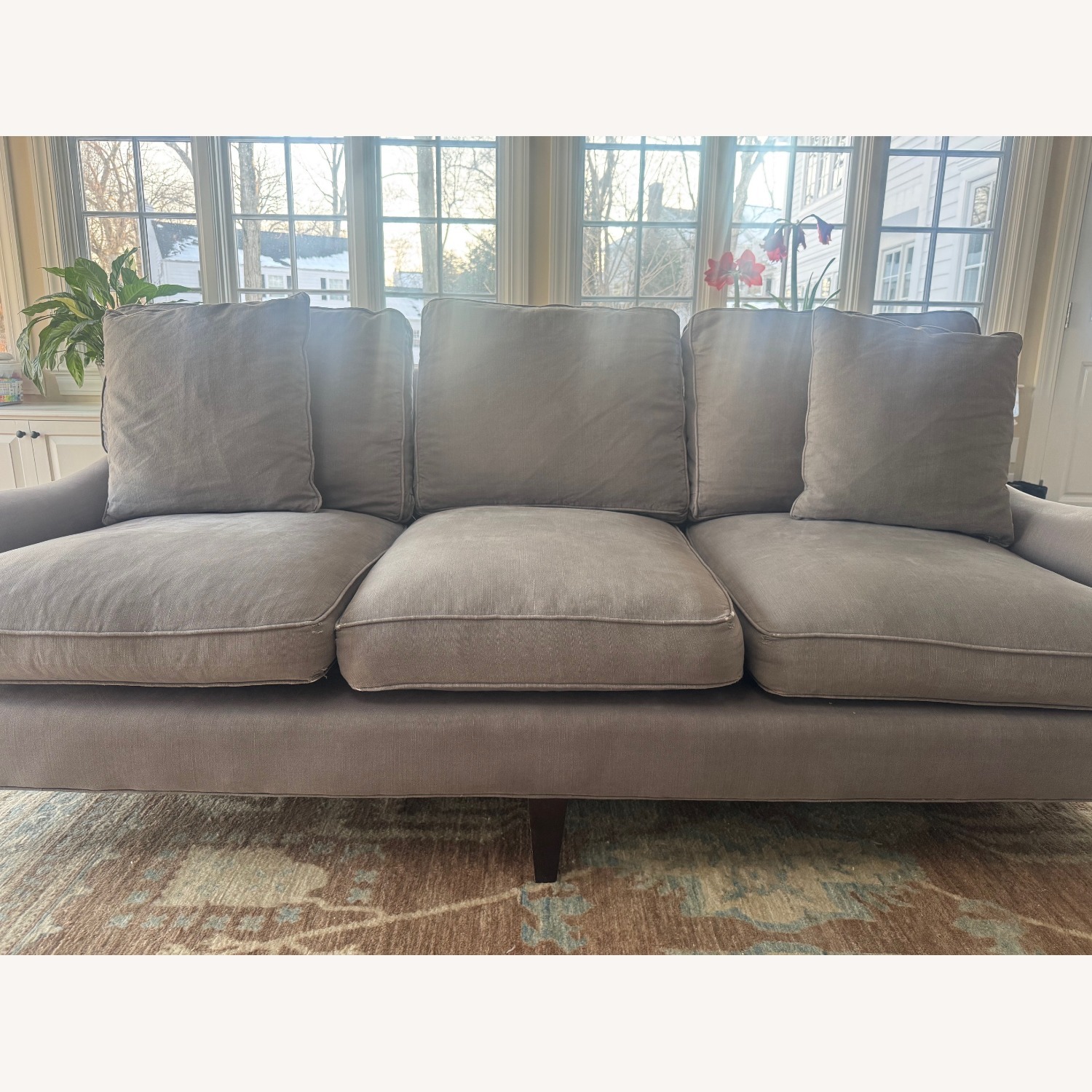 Lee Industries Dark Gray Cotton 3+ Seater Sofa - image-1