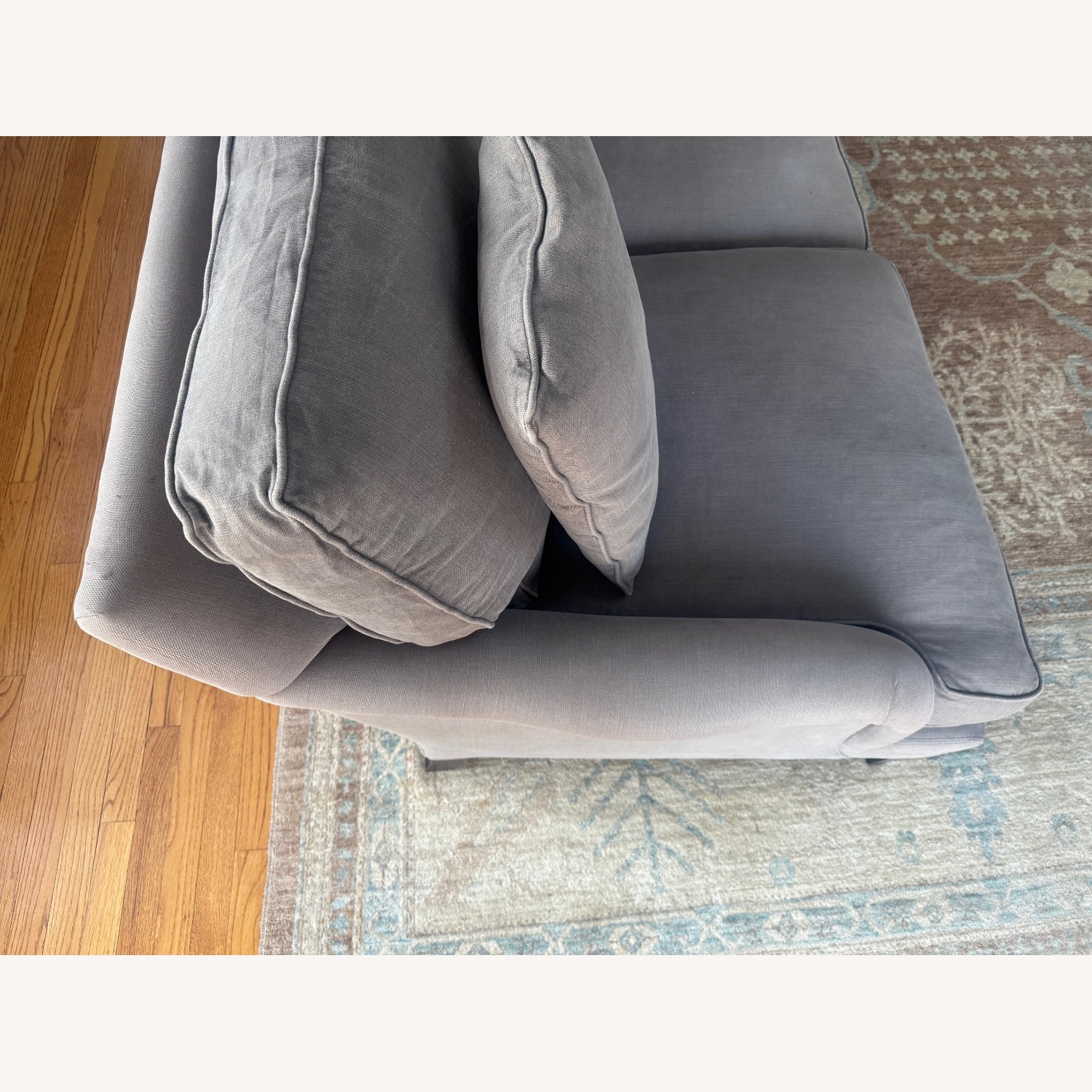 Lee Industries Dark Gray Cotton 3+ Seater Sofa - image-3