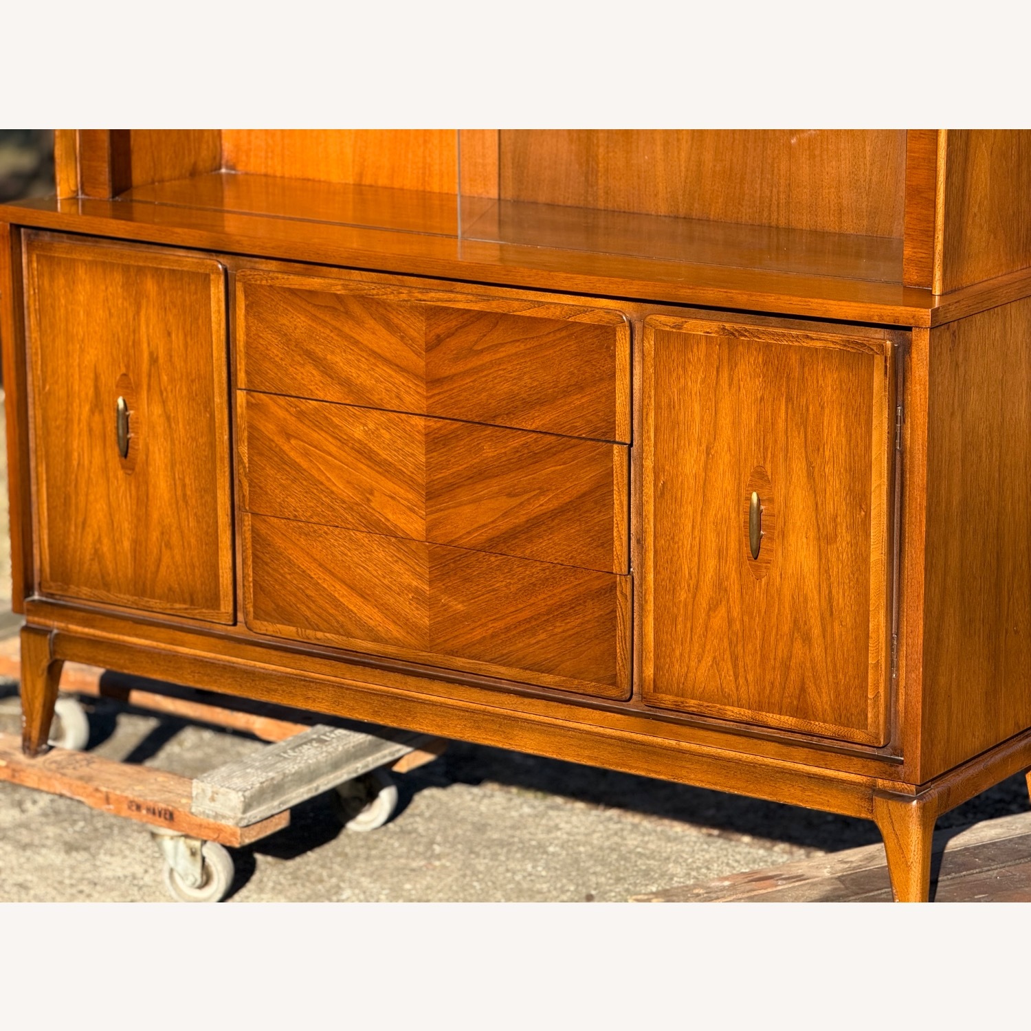 American Mid Century Modern Walnut China Cabinet - image-4