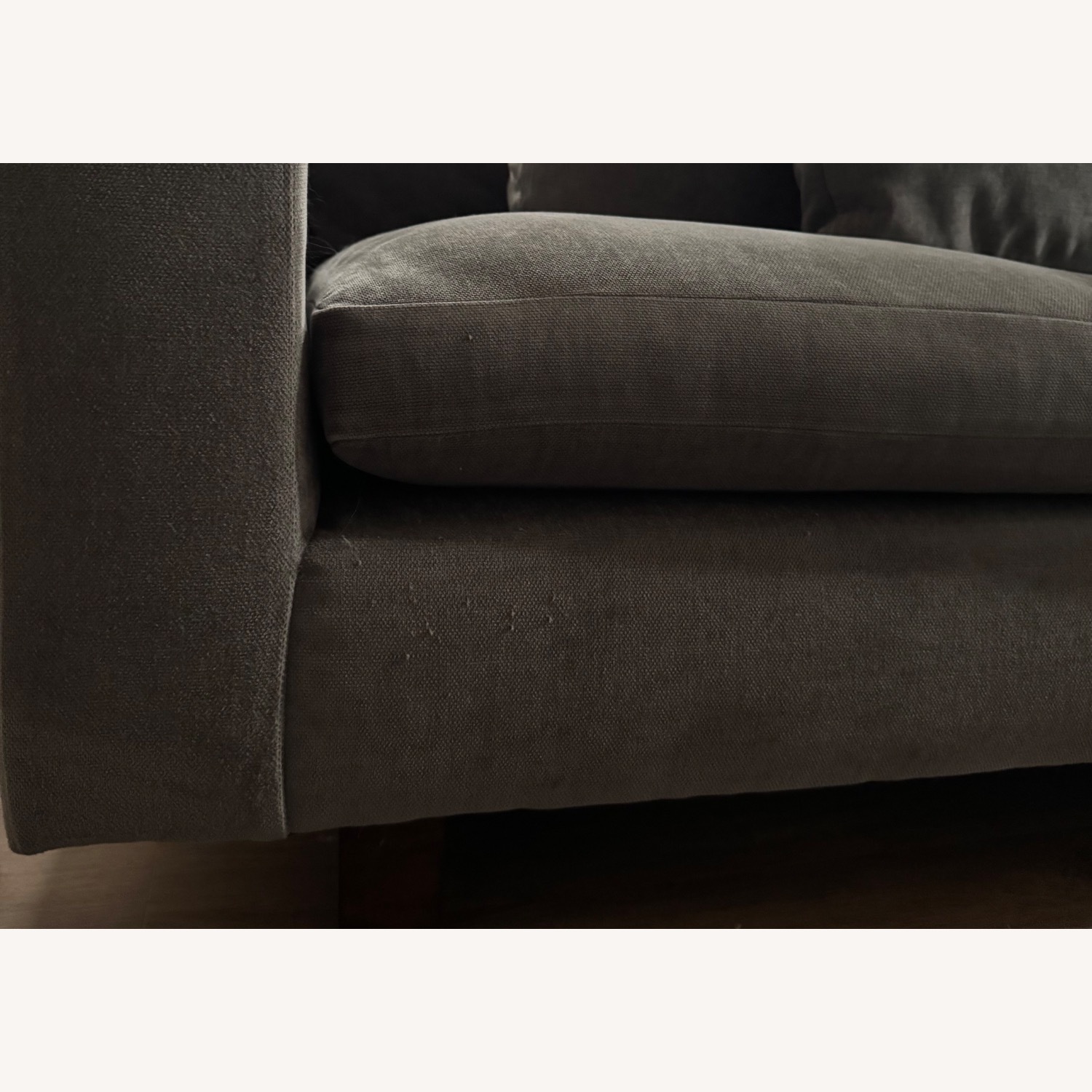 West Elm Dark Gray Velvet 3+ Piece Sectional - image-3