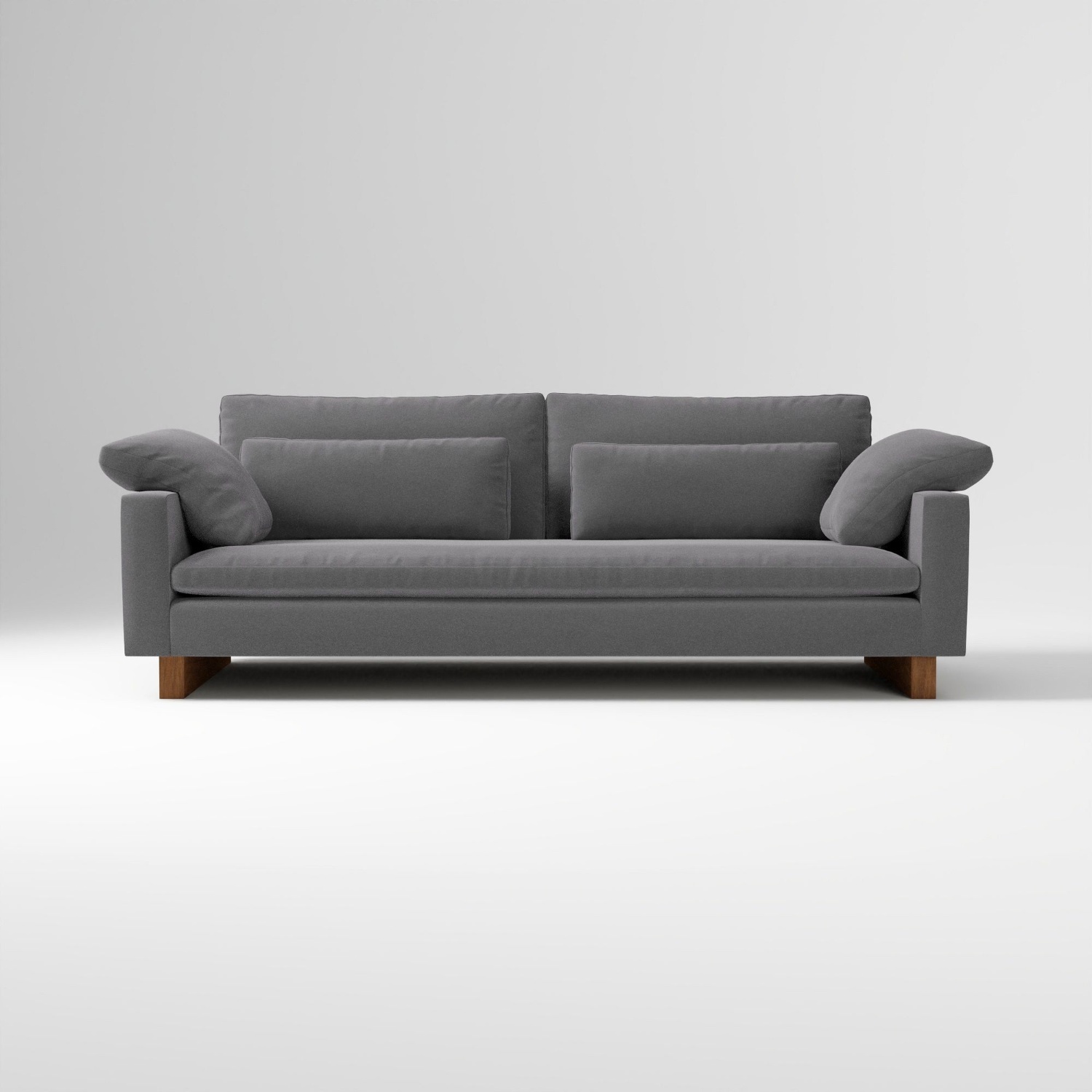 West Elm Dark Gray Velvet 3+ Piece Sectional - image-9