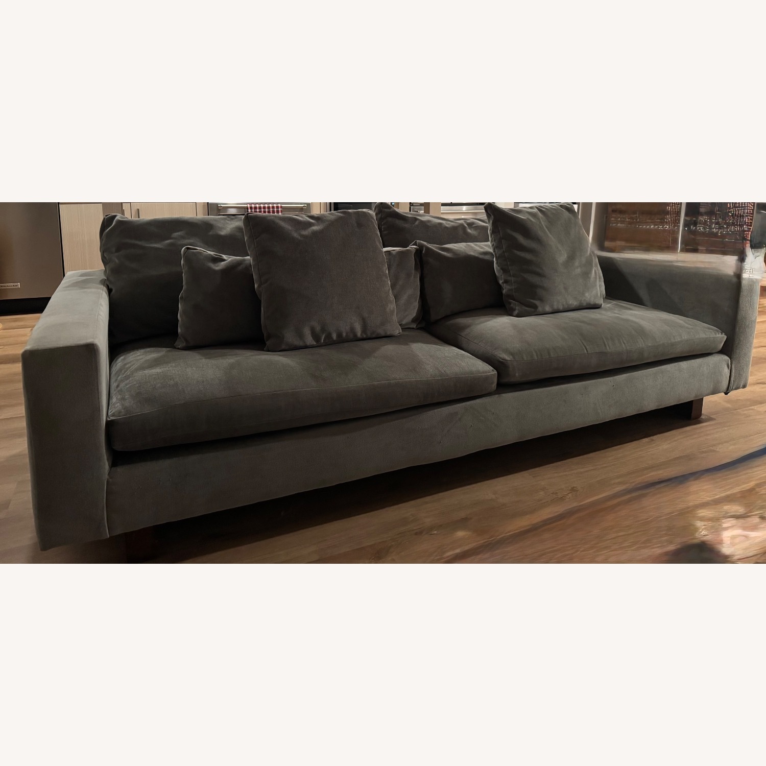 West Elm Dark Gray Velvet 3+ Piece Sectional - image-1