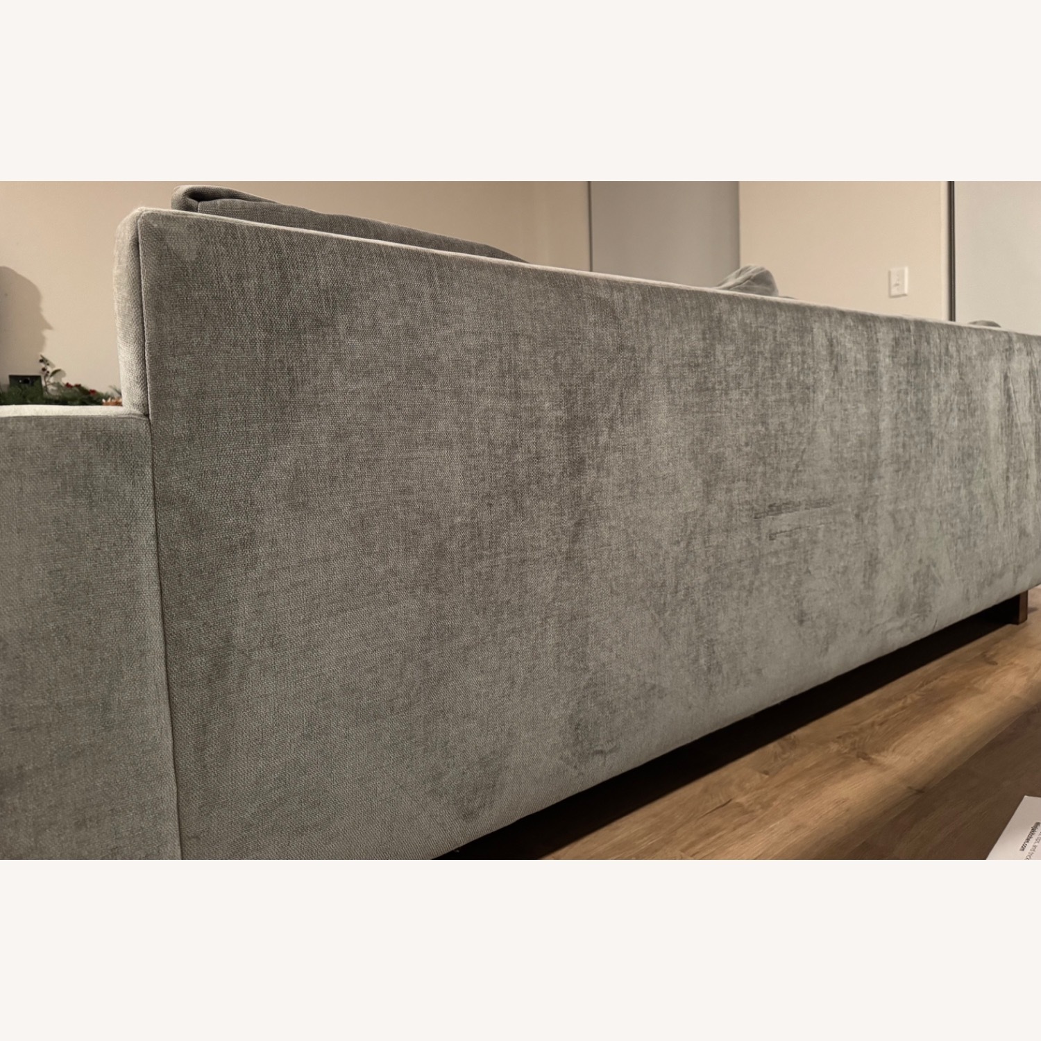 West Elm Dark Gray Velvet 3+ Piece Sectional - image-8