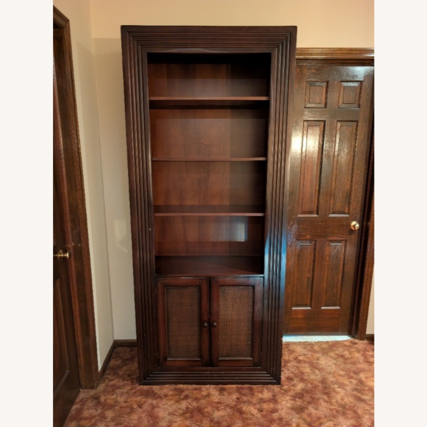 Macy's Dark Brown Wood Bookcase - image-1
