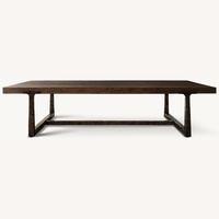 Restoration Hardware Dark Brown T-Brace Rectangular Coffee Table