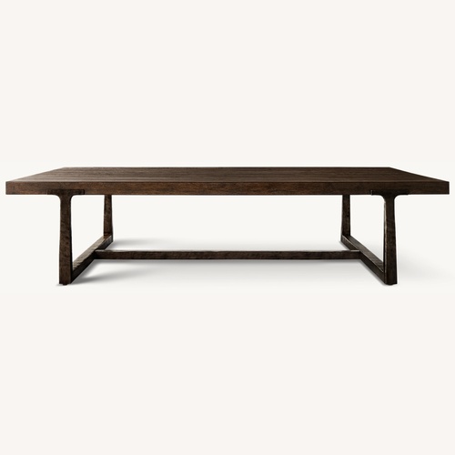 Used Restoration Hardware Dark Brown T-Brace Rectangular Coffee Table for sale on AptDeco