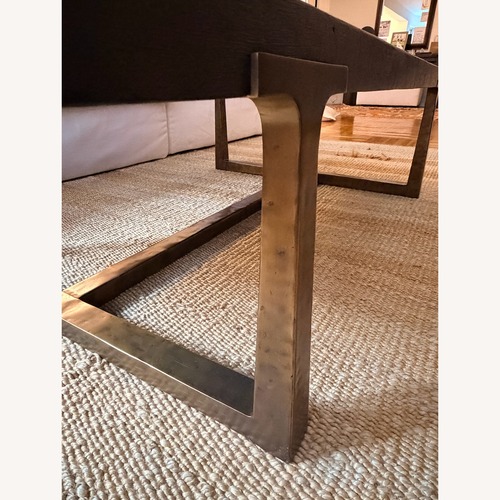 Used Restoration Hardware Dark Brown T-Brace Rectangular Coffee Table for sale on AptDeco