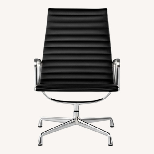 Used Herman Miller Eames Black Leather Recliner for sale on AptDeco