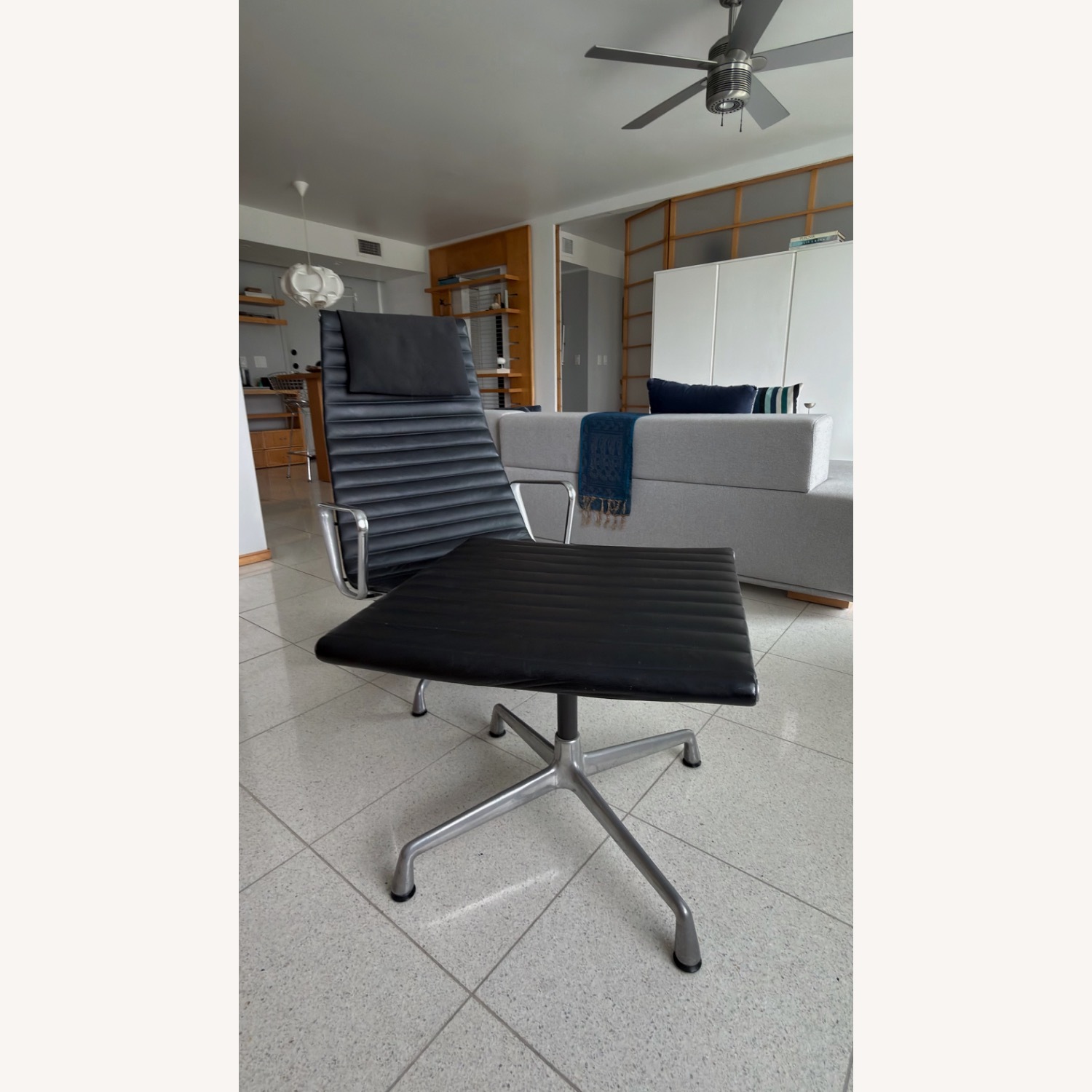 Herman Miller Eames Black Leather Recliner - image-8
