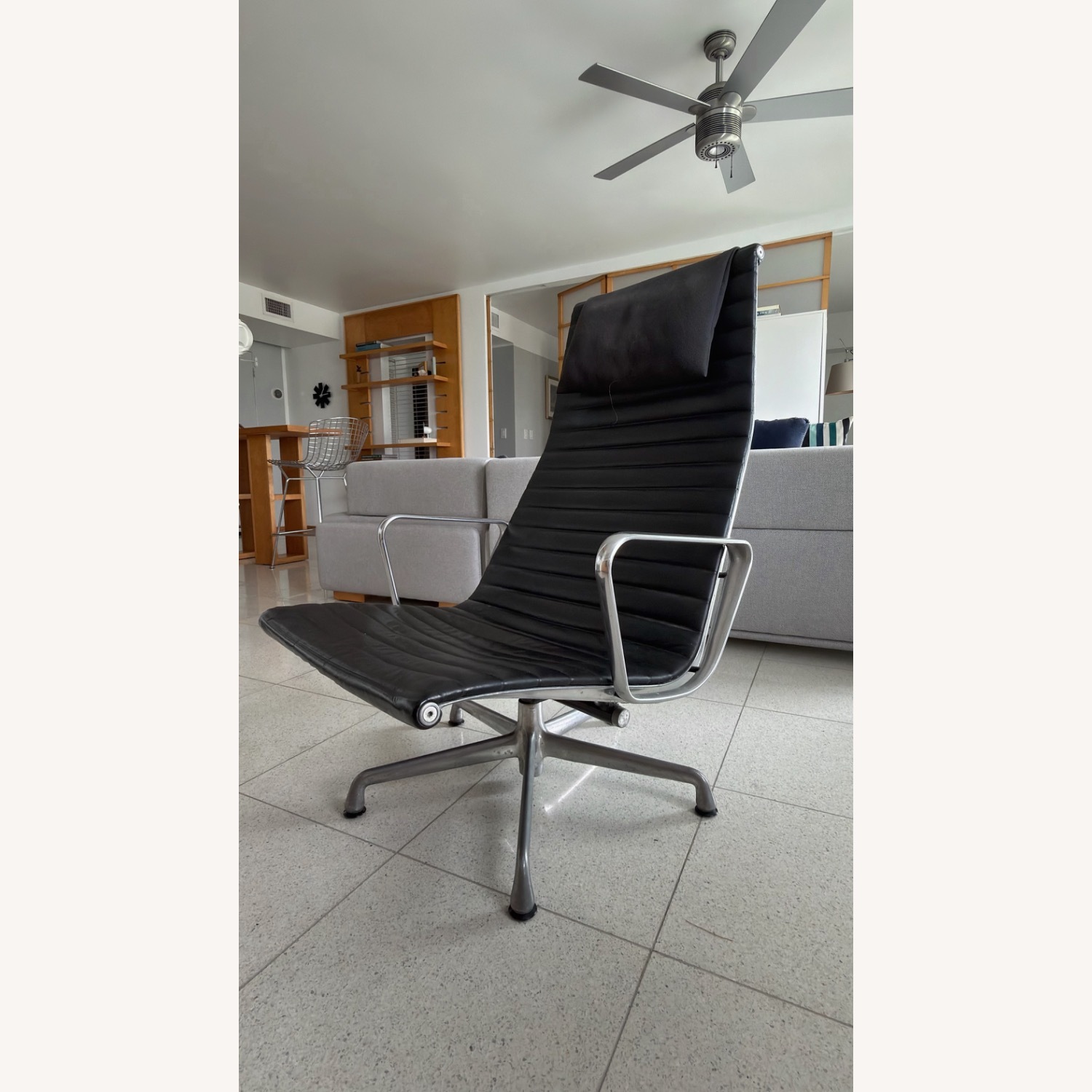 Herman Miller Eames Black Leather Recliner - image-7