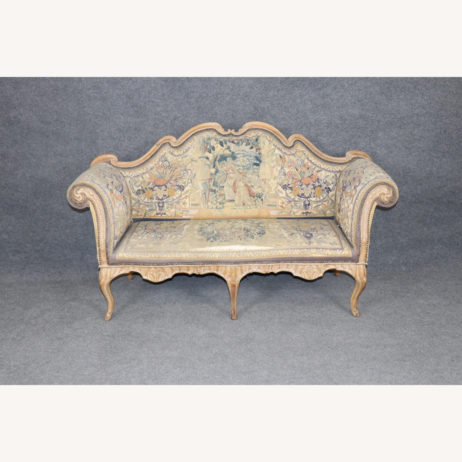 18th Century French Louis XV Needlepoint Settee  - image-13